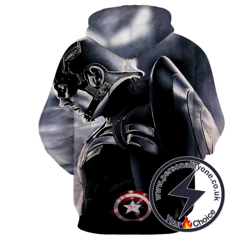 CAPTAIN AMERICA SILVER GREY 3D Hoodies - CAPTAIN AMERICA 3D